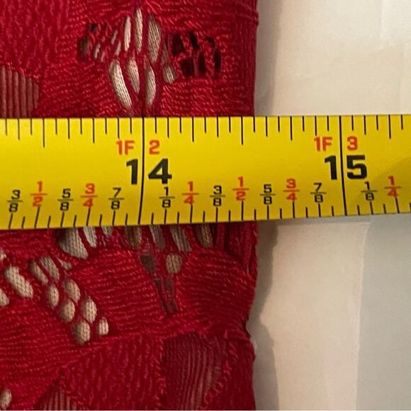 Jessica Howard Sheer Red Lace Party Event Holiday Shift Dress NWOT Size 4P - Picture 12 of 14